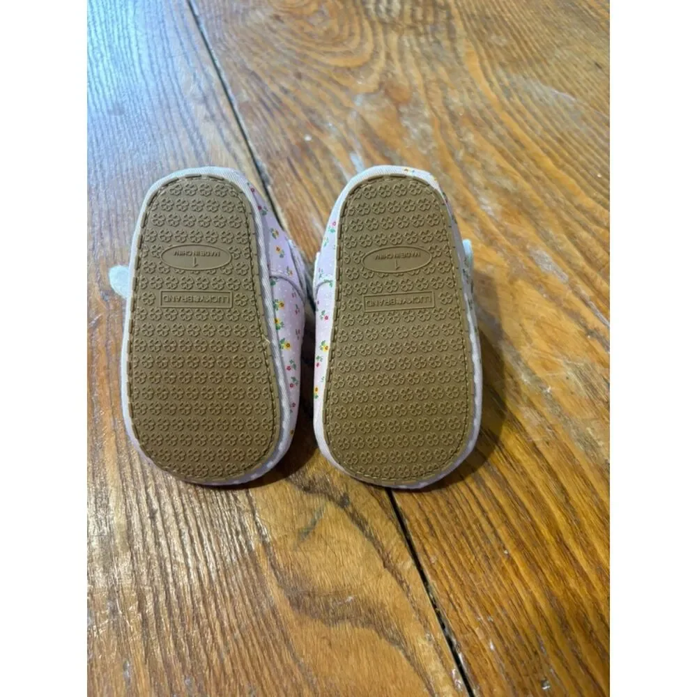 Lucky Brand Size 1 Baby Girl Shoes Flower Print *Never worn